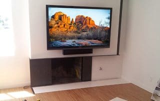 floating tv in living room